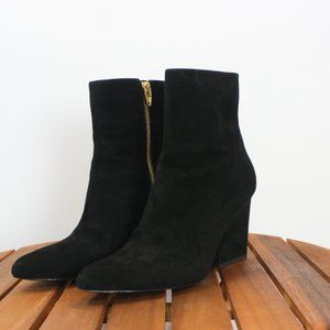 Alexander Wang black suede heeled pointed toe ankle boots 36.5 6.5